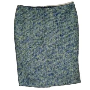 NWT Lane Bryant Blue and Green Tweed Pencil Skirt size 28